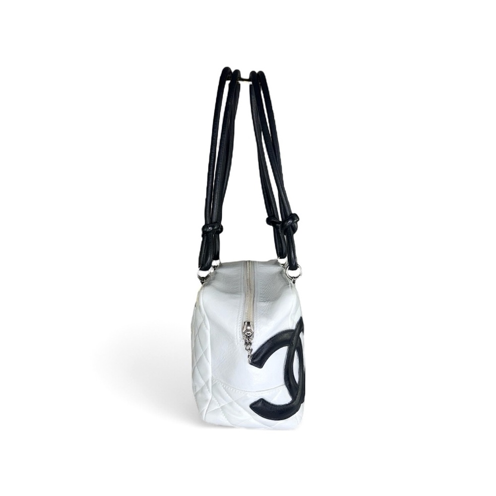 CHANEL Cambon Line White/Black CC Logo Leather Shoulder Bag - Picture 4 of 14